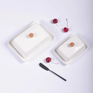 Ceramic Butter Dish with Sealed Lid for Kitchen Organization, Ideal for Cafe, Fridge, Cake Shop & Ba