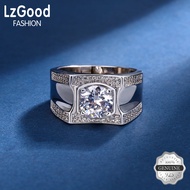 【Fast Delivery+Free Jewelry Box】 2 Karat Fashion Domineering Mens Wedding Ring Diamond Ring Mens Bus