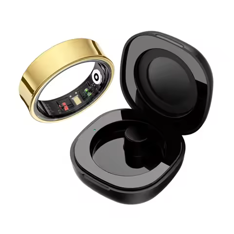 R09 Smart Ring Men Women with Charging Case,Heart Rate Blood Oxygen,Skin Temperature Monitor,5ATM Wa