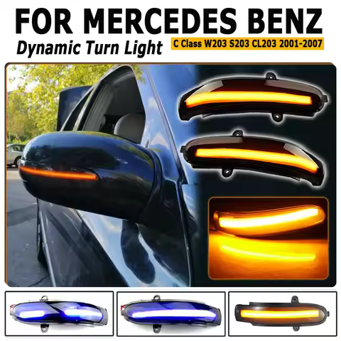 2piece LED Flowing Turn Signal Sequential Side Mirror Indicator Light For Mercedes Benz C Class W211