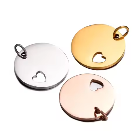 10pcs Miliary Stainless Steel ID Tags 25mm Round Dog Tags Army Tag Pendant Necklace Jewelry 3 Colors