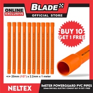 Buy 10 Get 1 Free Neltex PVC Powerguard Pipe with End Bell 20mm x 1meter Electric Conduit Pipe