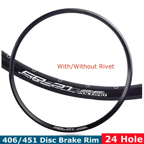 1Pc/2Pcs 20 Inch 406/451 Disc Brake Rim Double Layer Aluminum Alloy Bike Rim Wheel 24 Hole With/With