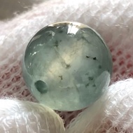 ~~ $6500/Piece (Large Single Bead) 9.2mm High Ice Glass Snowflake Cotton Jade~Natural Burmese Jade A