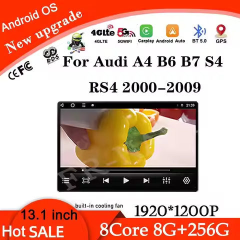 Car Multimedia Player Stereo 13.1Inch Player GPS Navigation Carplay DSP For Audi A4 B6 B7 S4 RS4 200