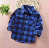Baju Atasan Kemeja Anak Perempuan Motif Kotak-Kotak Bahan Flanel woll Import