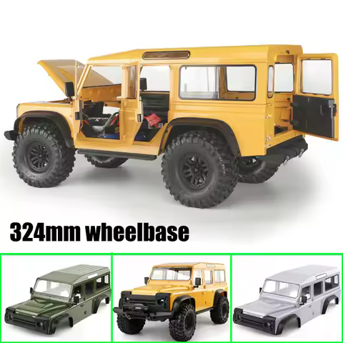 RCDream 324mm Wheelbase Hard Shell 5 Door Body for 1/10 RC Crawler Car Traxxas TRX4 Defender Camel C