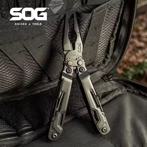 SOG PowerPint 18-in-1 Tactical Multi-Tool with Folding Pliers & Knife - EDC Pocket Gear for Outdoor,