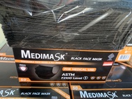 Medimask ASTM lv1 🖤สีดำ 1 ลังมี 20กล่อง นุ่มสบาย สินค้าพร้อมส่ง ผ้าปิดจมูกสีดำ