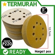 Amplas P220 Bulat Velcro Mirka Gold Disc 5 Inch 8 Lubang 5" tempel