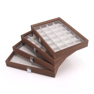 Bracelet Anti-dust Wood Grain with Lid Black Walnut Jewelry Box Bracelet Storage Box Jewelry Necklac