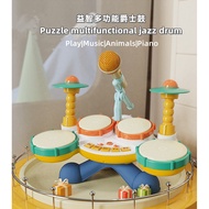 Drum Set Baby DrumSet Piano Electronic Musical Educational Toys for Kids with Microphone Toddler Instruments Toys for 1 Year Old Boys Girls First Birthday Gifts Light Up Laruan