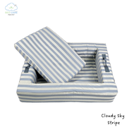 Bed Care for Pet "Comfy Bed Wall" (คอกฟรี้) คอกที่นอนที่พกพาสะดวก "รุ่นสะท้อนน้ำ" สีครีมฟ้า