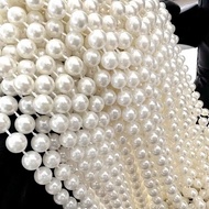 Pearl string, decorative pearl string, plastic pearl string simulating decorative beads (8mm, 6mm)