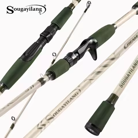 Sougayilang Spinning/Casting Fishing Rod Sensitive Tip EVA Grip Portable 2-Piece Fiberglass Rod 10-2