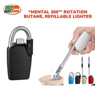 Refillable Butane Torch Lighter Flexible Neck Windproof BBQ Kitchen Candle Igniter