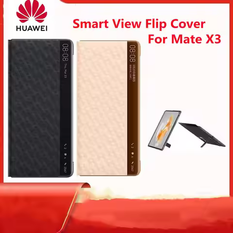 Original Smart View Case For Huawei Mate X3 Auto Sleep Wake Up Flip Cover Luxury Leather Phone Shell