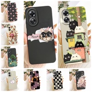For Oppo A17 Case Cover Silicone Fashion Cute Cat Funny Pattern Phone Casing For Oppo CPH2477