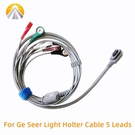 Holter Recorder ECG Patient Cable 5 or 7 Leads Snap 4.0 AHA Standard for Ge Seer Light Holter Machin