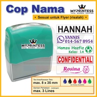 Cop Nama Stamp (Pejabat/Persendirian/Nama) 3 baris