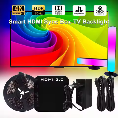 Smart Ambient TV Led Backlight With 4K HDMI 2.0 Device Sync Box WS2811 5050 RGB LED Strip Light Kit 
