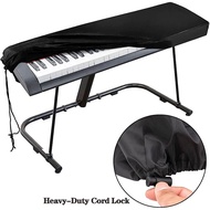 ผ้าคลุมเปียโนไฟฟ้า คีย์บอร์ด 88 61 คีย์ แผ่นครุมป้องกันฝุ่น Keys Electronic Piano Keyboard Cover Roland สีดำ Yamaha P125