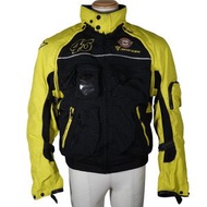 二手 Dainese Valentino Rossi 複製品男士太陽和Roshi黃色尼龍夾克，配有肩部和肘部保護裝置。