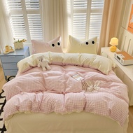 【1pc Quilt Cover】Ins FashionableGrid Quilt Cover Single/queen/king Quilt Comforter Cover (with Zippe