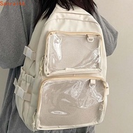 AXIOM Nylon Ita Backpack, Dustproof Solid Color Students School Bag, Portable Transparent Polyester 