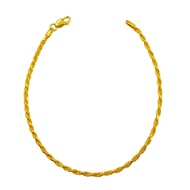 916 Gold Solid Rope Bracelet ( 2mm )