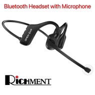 Bluetooth Headset with Microphone Open Ear Headphones Wireless Bluetooth Noise Cancelling for Laptop PC Computer Phones