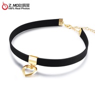Alloy+Flannel Love Alloy Neck Necklace Retro Time Versatile Elegant Temperament Korean Version Desig