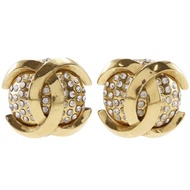 【日本直送】香奈兒 CHANEL COCO 標誌 耳環 Vintage 鍍金 x 萊茵石 23 約 34.1g 女性 【二手】