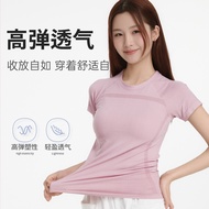 Straight Hair DW Yoga Clothes Quick-Drying Slim-Fit Sports t-Shirt Exercise Summer Short-Sleeved Bre