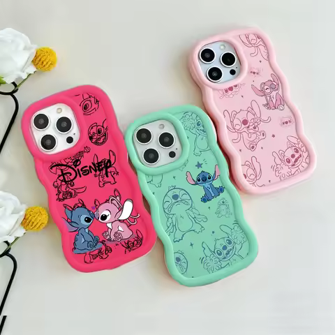 Disney Stitch Angel Couple Casing For Samsung Galaxy A56 A55 A16 A15 A13 A17 A07 A36 A06 A53 A54 A24