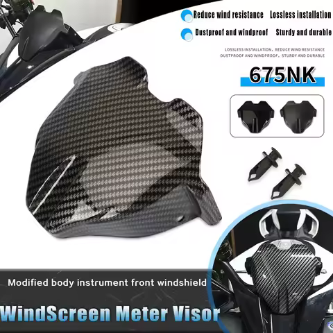 For 675NK 675nk 675 NK Motorcycle Sports Windshield WindScreen Meter Visor Front Screen Wind Deflect