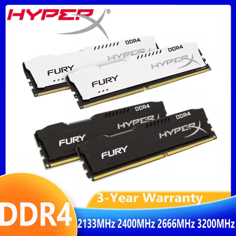 HyperX Fury DDR4 Ram 8GB 16GB 32GB 3600MHz 3200MHz 2666MHz 2400MHz 2133MHz DRAM DIMM 288Pin For Desk