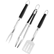 (FUZM) 3Pcs Stainless Steel Grill Accessories Tools Barbecue Fork Tongs Spatula Portable Multifuncti