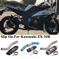 READY STOCK Motorcycle Akrapovic Exhaust For Kawasaki ZX-10R ZX10R Modified Carbon Fiber SC Muffler Middle Link Pipe