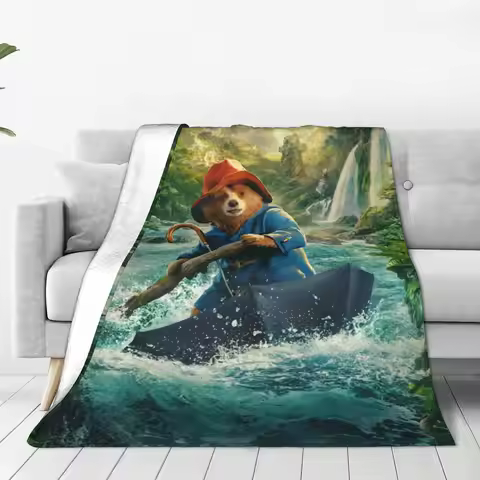 Paddington in Peru Poster Warm Soft Blankets Kids Adult Plush Bedding Throws Funny Living Room Flann