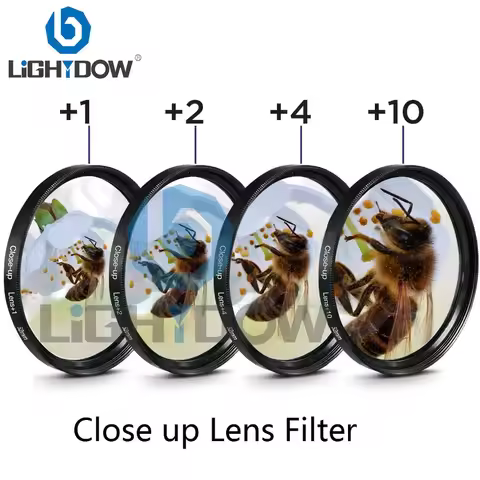 Lightdow Macro Close Up Lens Filter +1+2+4+10 Filter Kit 49mm 52mm 55mm 58mm 62mm 67mm 72mm 77mm for