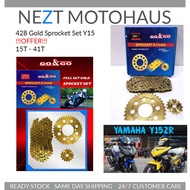 Go&Go Yamaha Y15 Y15ZR 428 Gold Sprocket Chain Set 15T-41T OFFER STOCK CLEARANCE