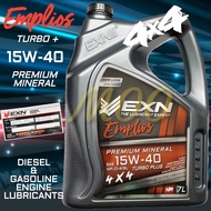 EXN EMPLIOS TURBO PLUS SAE 15W40 PREMIUM MINERAL 4x4 DIESEL ENGINE OIL 7 LITRES