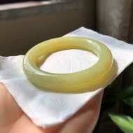 天然和田玉新疆黃口料飄糖飽滿胖圓條料子冰潤色澤鮮嫩