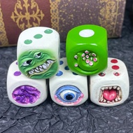 Monster Dice Funy Monster Face Resin Dice Set Halloween Tabletop Game Dice Set Props Monster Dice Se