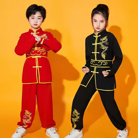 Traditional Chinese Wushu Clothing Tai Chi Uniform Kids Kungfu Outfits New Stage Performance Hanfu M