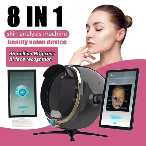 3D Skin Scanner Care Facial Analyzer Monitor Machine Magic Mirror Portable Testing English Detector