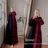 NAYARA maxi dress, premium aswan material, mix jet black, original by nabtik