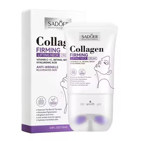 SADOER Collagen Firming Neck Cream Lifting Moisturizing Brightening Message Roller Neck Beauty Cream