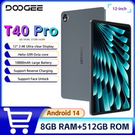DOOGEE T40 Pro Tablet 12" IPS 2.4K 20GB(8+12) 512GB Android 14 Helio G99 6nm 10800mAh 18W Charge 7.6